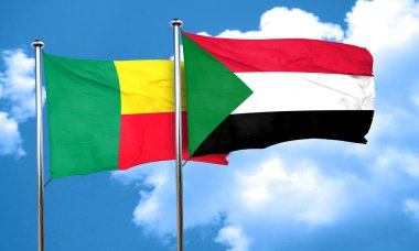 Benin bayrağı Sudan bayrağı, 3d render ile