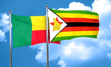 Zimbabve bayrağı, 3d render ile Benin bayrağı