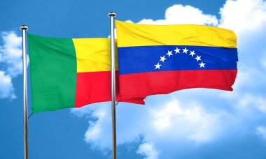 Benin bayrağı Venezuela bayrak, 3d render ile