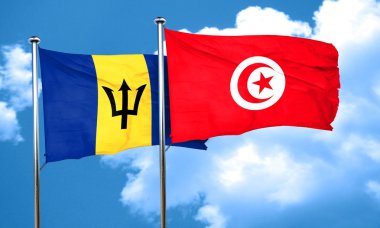Barbados bayrağı Tunus bayrağı, 3d render ile
