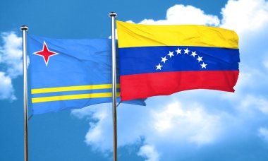 Aruba bayrağı Venezuela bayrak, 3d render ile