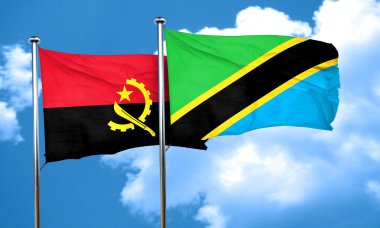 Tanzanya bayrak, 3d render ile Angola bayrağı