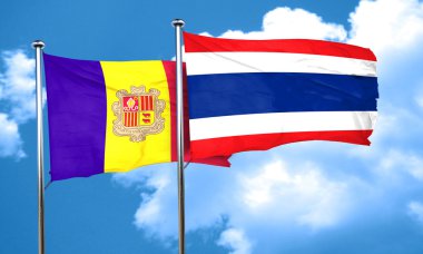 Tayland bayrağı, 3d render bayrakla Andora