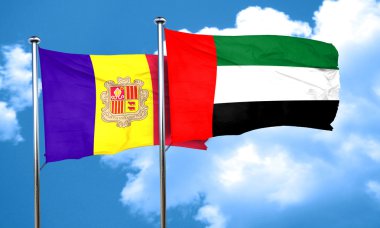 Birleşik Arap Emirlikleri bayrağı, 3d render bayrakla Andora