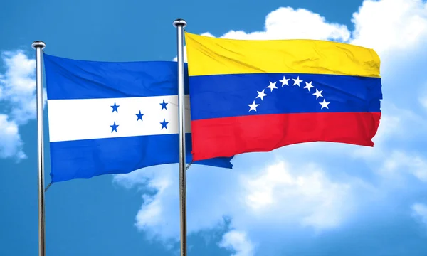 Honduras flagge mit venezuela flagge, 3d rendering — Stockfoto