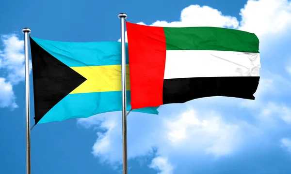 Vlajka Baham s SAE vlajka, 3d vykreslování — Stock fotografie