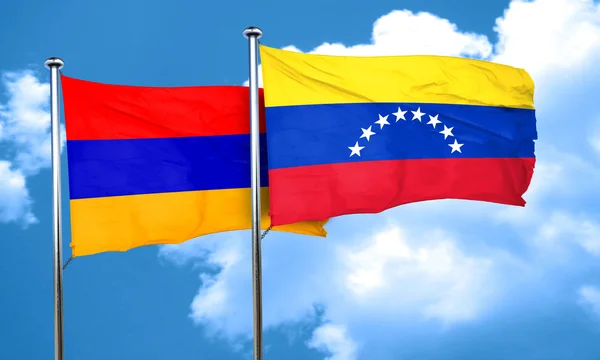 Прапор Вірменії з прапор Венесуели, 3d-рендерінг — стокове фото