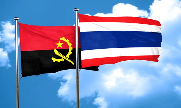 Drapeau Angola avec drapeau Thaïlande, rendu 3D — Photo