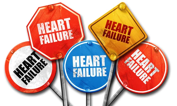 Heart failure, 3D rendering, rough street sign collection — Stock Photo, Image