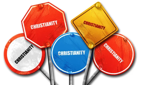 Christianity, 3D rendering, rough street sign collection — Stock Photo, Image