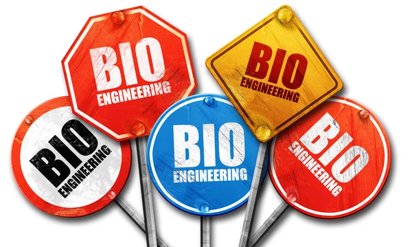 Bio ingeniería, renderizado 3D, colección de signos de calle áspera —  Fotos de Stock