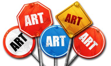 Sanat, 3d render, kaba sokak tabelası koleksiyonu