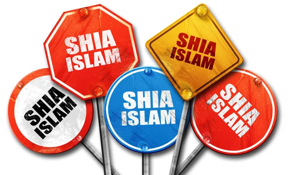 Shia islam, 3D rendering, rough street sign collection — Stock Photo, Image