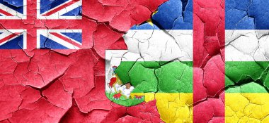 Bermuda bayrağı ile bir grunge crac Orta Afrika Cumhuriyeti bayrağı