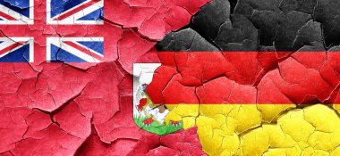 Bermuda bayrak bir grunge Almanya bayrağı ile duvar kırık