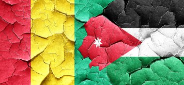 Gine bayrağı bir grunge Jordan bayrağı ile duvar kırık