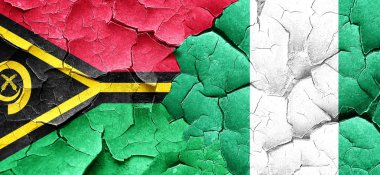 Vanatu bayrak bir grunge Nijerya bayrağı ile duvar kırık