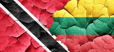 Trinidad ve tobago bayrağı ile kırık bir grunge Litvanya bayrağı