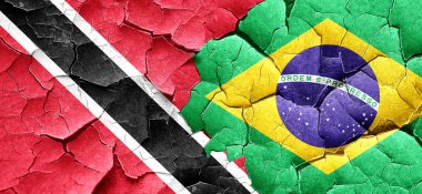 Trinidad ve tobago bayrak bir grunge Brezilya bayrağı ile wa kırık