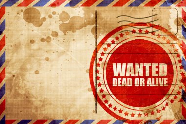 Aranan ölü ya da canlı, kırmızı grunge damga bir havayolu arka plan üzerinde