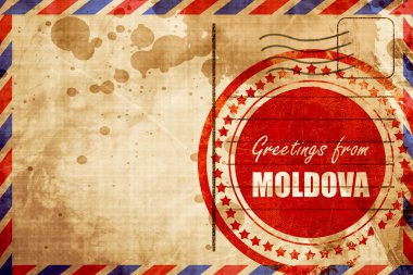 Moldova, kırmızı grunge damgası bir havayolu adam selamlar
