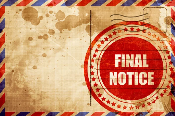 Final notice sign — Stock Photo, Image