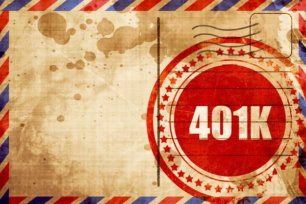 401k, червона марка гранж на фоні авіапошти — стокове фото