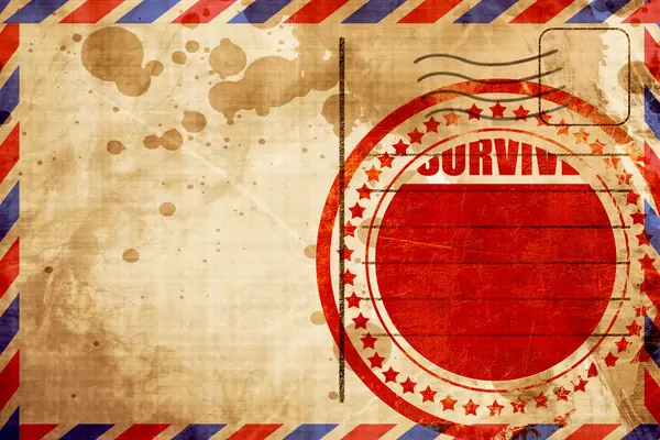 Sopravvivere o morire, timbro grunge rosso su uno sfondo posta aerea — Foto Stock