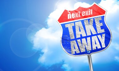 götürün, 3d render, mavi sokak tabelası