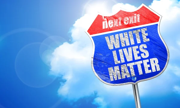 White lives matter, 3D rendering, blue street sign — Stock Photo, Image