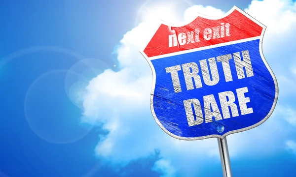 Truth or dare, 3D rendering, blue street sign — Stock Photo, Image