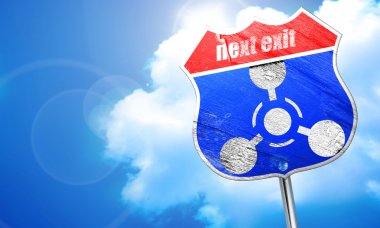 Kimyasal silah işareti, 3d render, trafik işareti mavi