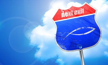 Hıristiyan balık sembol, 3d render, mavi sokak tabelası