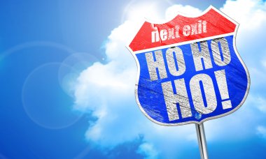 Ho ho ho, 3d render, trafik işareti mavi