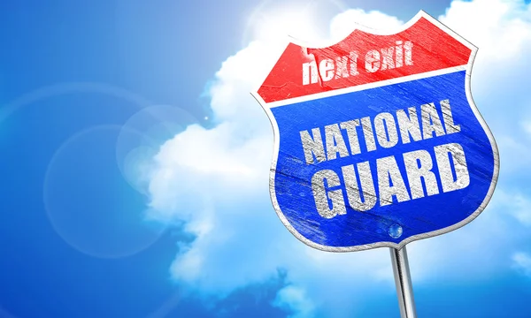 Guardia nacional, representación 3D, letrero de calle azul — Foto de Stock