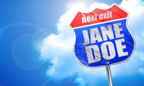 Jane Doe, representación 3D, letrero de calle azul — Foto de Stock