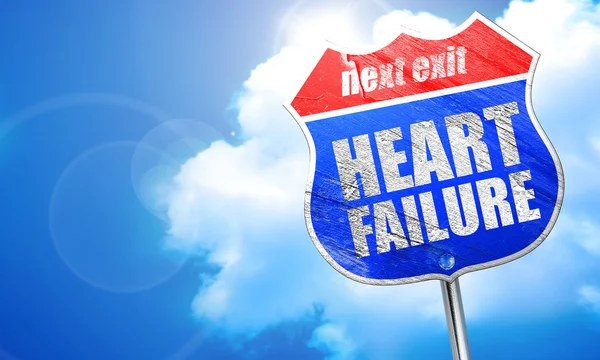हृदय अपयश, 3D रेंडरिंग, निळा रस्त्यावर चिन्ह — स्टॉक फोटो, इमेज