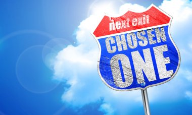 Seçilen bir, 3d render, mavi sokak tabelası