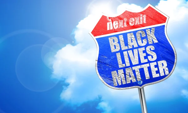 Black lives matter, 3D rendering, blue street sign — Stock Photo, Image