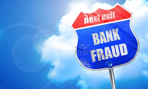 Bankovní podvody pozadí, 3d vykreslování, modré značení — Stock fotografie
