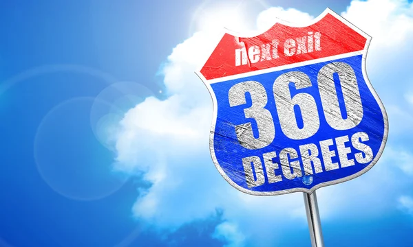 360 градусів, 3D візуалізація, синій знак вулиці — стокове фото