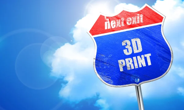 3D baskı, 3d render, mavi sokak tabelası — Stok fotoğraf