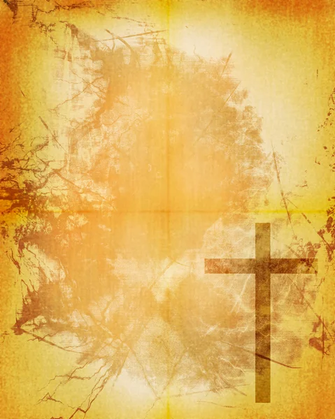 Christian cross on paper background — Stock Photo, Image