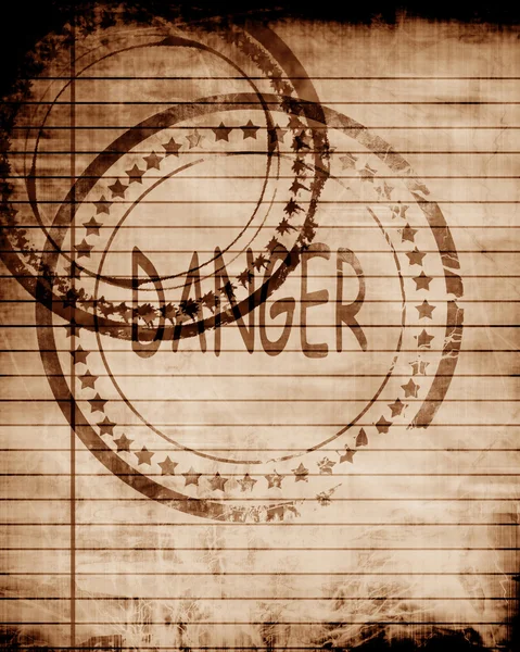 Timbre de danger sur fond de grunge — Photo