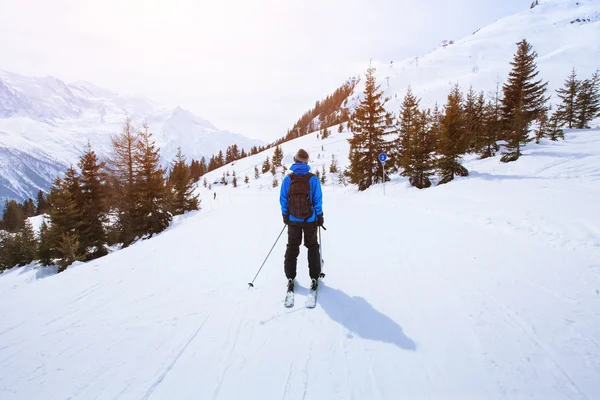 Skier and beautiful landscape — Stock Photo, Image