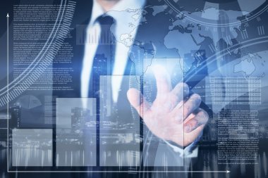 iş adamı infographics ile çalışma