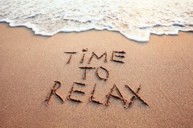 time to relax inscription  clipart