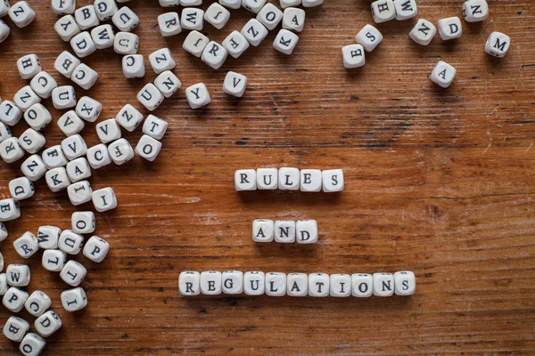 Words written with wooden letters — Stock Photo, Image