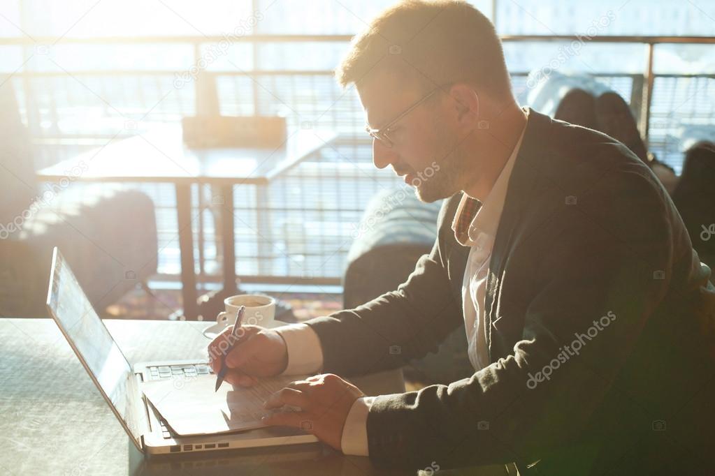 Businessman working with documents