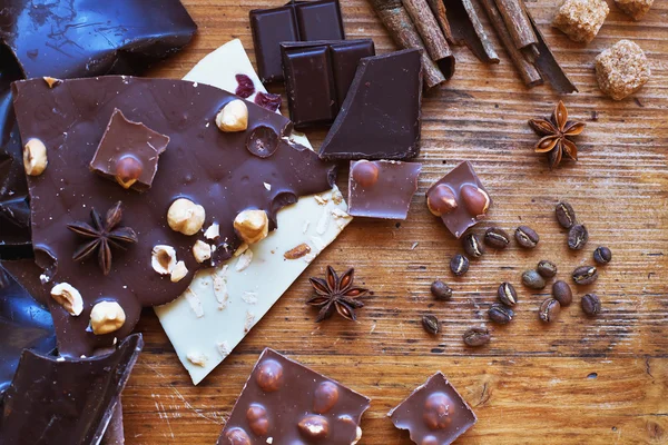 Různé druhy čokolády — Stock fotografie